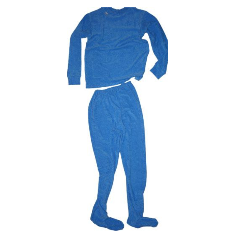 Pyjama Deux Pièces avec Pieds Polaire Adulte – Sur Mesure, Rouge ou Bleu Roy – Image 2