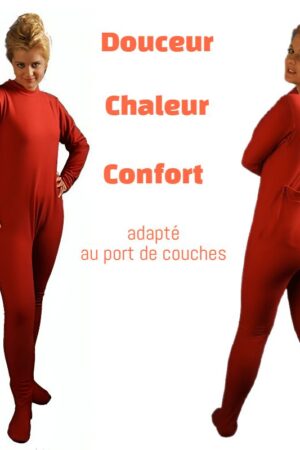Grenouillère adulte en polaire rouge